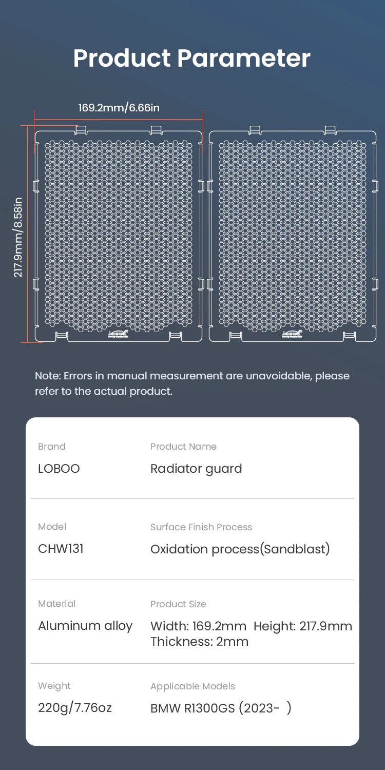 Radiator Guard Applicable to BMW R1300GS (LOBOO)