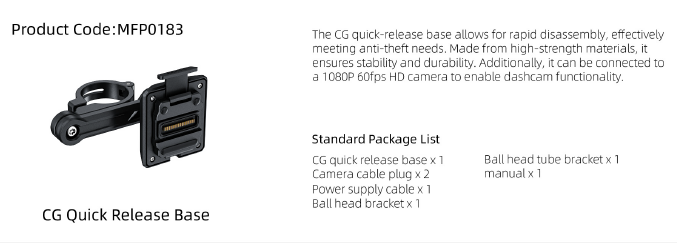 AIO-6 - CG Quick-Release Kit for Second Motorcycle Use