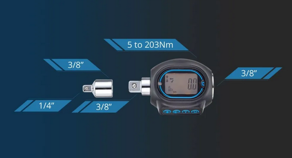 SVB - 3/8” Digital Torque Adapter, 4-203 Nm / 3-150 ft-lbs