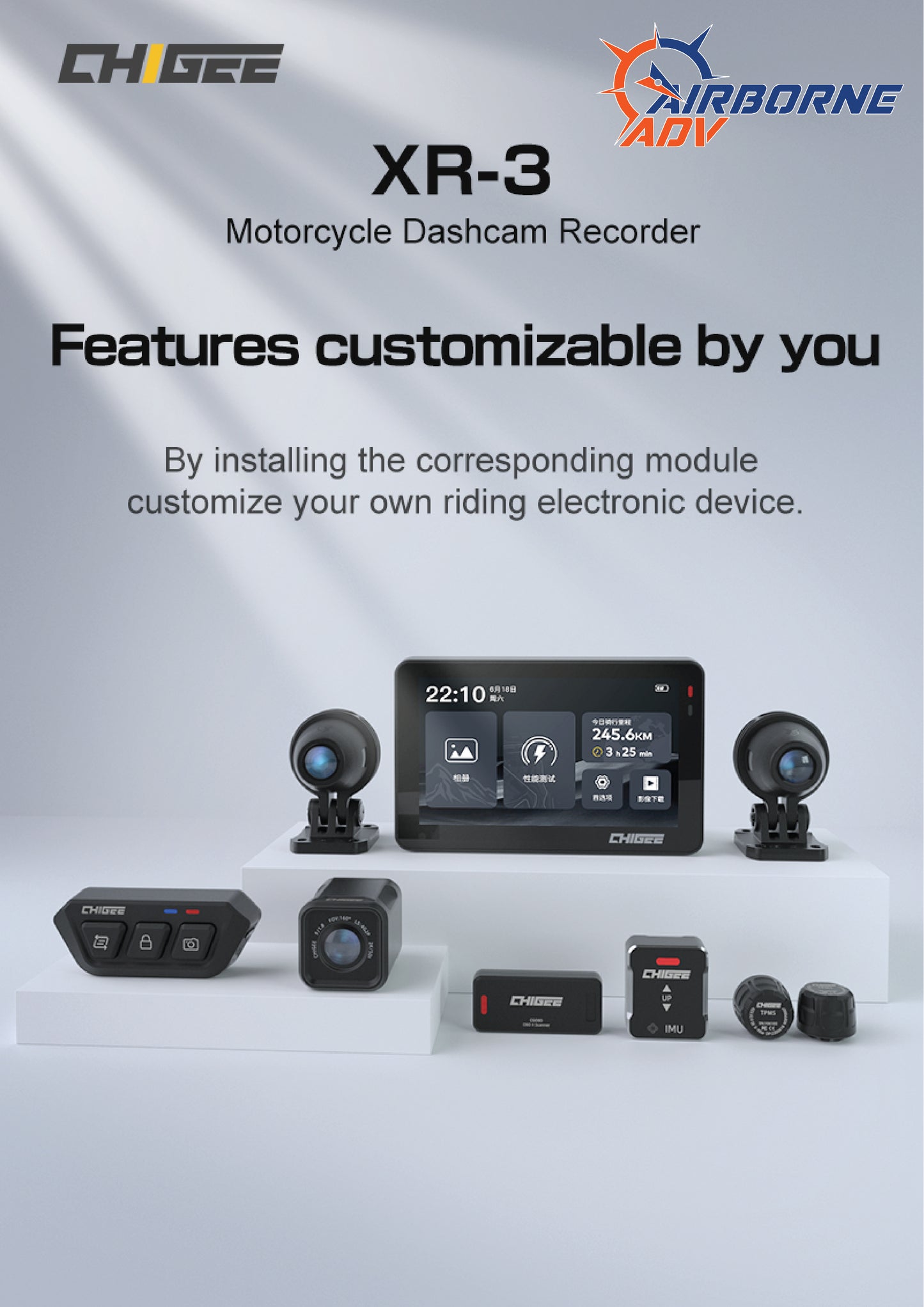 CHIGEE XR-3 Motorcycle Driving Recorder